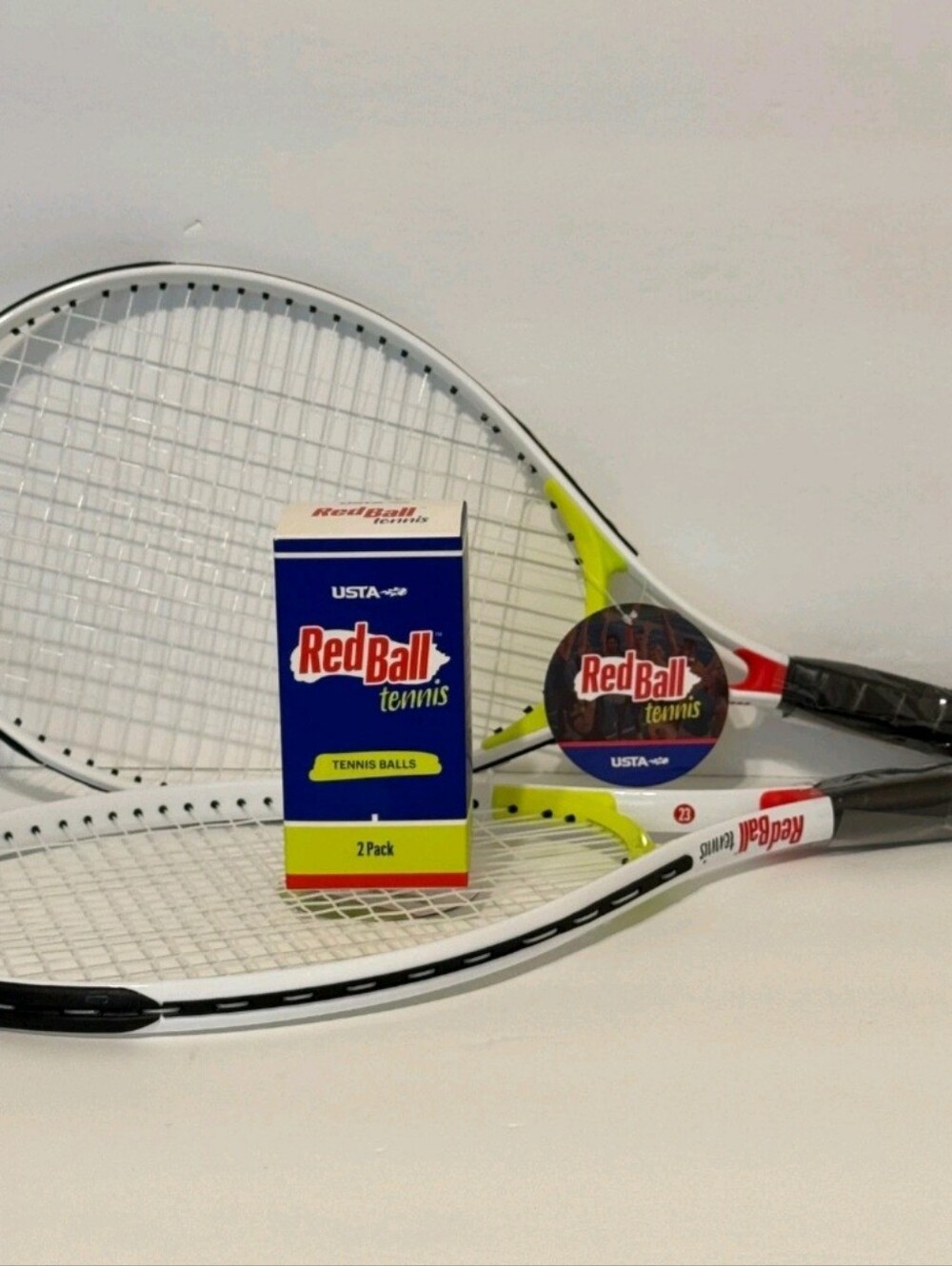 NEW~ Pair of Tennis Rackets by Red Ball & Box of 2 Balls~ Brand New USTA RedBall